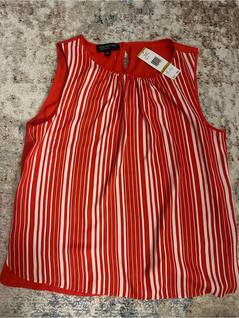 Jones New York Striped Sleeveless Blouse NWT Size 14